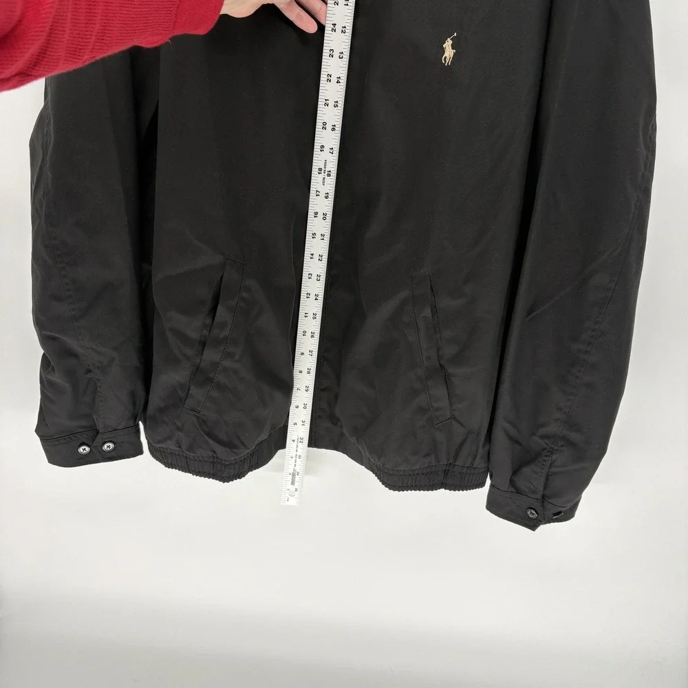 Polo Ralph Lauren Black Harrington Jacket Plaid Lined Coach Preppy Men 2XL Tall